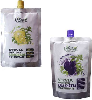 Vistevia Stevia Sweetened Kala Khatta And Real Lime Concentrate Kala Khatta, Lemon