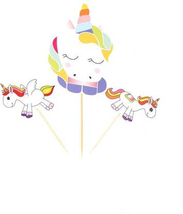 FUNCART Multicolor Unicorn cake topper (6pcs/pack)