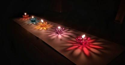 Flip Plastic (Pack of 5) Table Diya Set