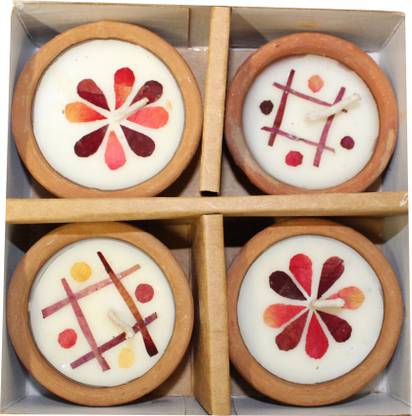 TARAgram TG-14-04-DYA Terracotta (Pack of 4) Table Diya Set