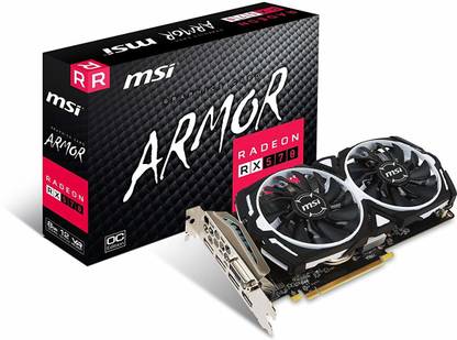 MSI Armor Radeon RX 570 GDDR5 4GB GDDR5 4 GB AMD/ATI Chipset 256 bit 1230 MHz Graphics Card
