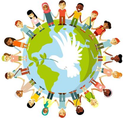 Unity of kids sticker poster|save earth|save nature|globar warming|multicolor Paper Print