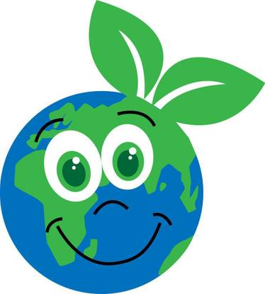 happy earth milieu sticker poster|save nature| Paper Print