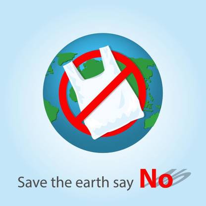 say no to plastic bags |save environment|NO plastic|save earth|multicolor Paper Print