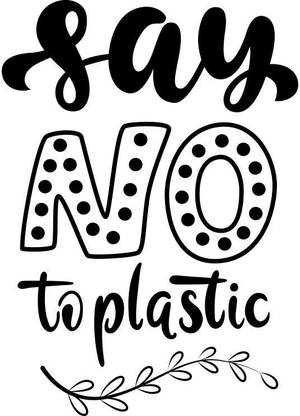 say no to plastic sticker poster|save environment|NO plastic|save earth|size:12x18 inch|multicolor Paper Print