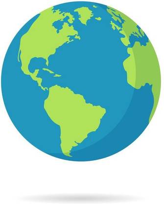 Flat planet Earth sticker poster|save earth|save nature|globar warming|multicolor Paper Print