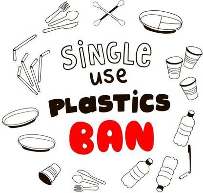 single use plastic ban |save environment|NO plastic|save earth Paper Print