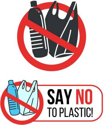 say no to plastic |save environment|NO plastic| Paper Print
