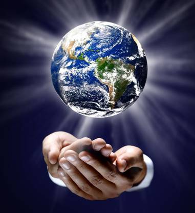 glowing earth globe sticker poster|save nature| Paper Print