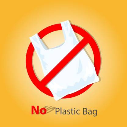 say no to plastic bags |save environment|NO plastic|save earth|multicolor Paper Print