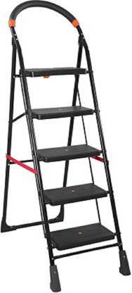 VeilSide TESLA Ladder 5 Step Heavy Folding Stepladder with Wide 5 Steps Steel Ladder Steel Ladder