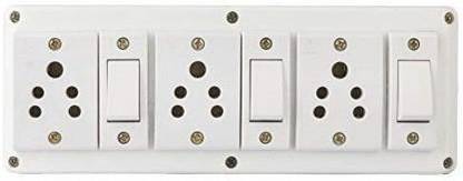 Buyistic 3 Switches, 3 Sockets & 3 Meter Wire 3  Socket Extension Boards