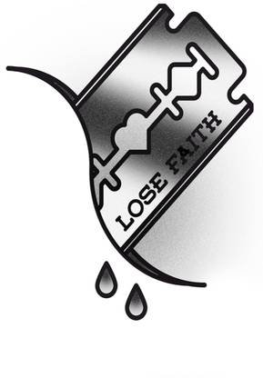 voorkoms Loose Faith Blade cut blood drop (Heart in Love) tattoo