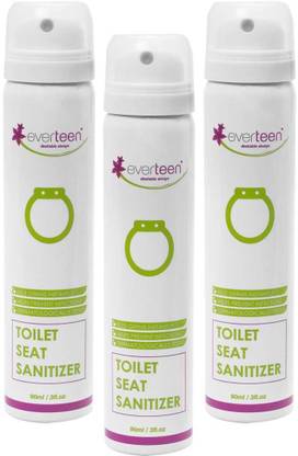 everteen Instant Toilet Seat Sanitizer Spray for Women – 3 Packs (90ml Each) Floral Spray Toilet Cleaner