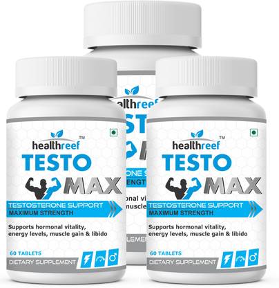 healthreef Testo-MAX Natural Testosterone Booster, Pack of 3