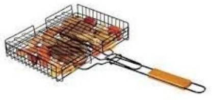 Barbecue Pit NonStickBBQSquareWiredGrillPanBasketwithWoodenHandleBasket Charcoal Grill