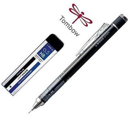 Tombow MONO graph" 0.5 mm, Black body color, with spare Lead tube Pencil