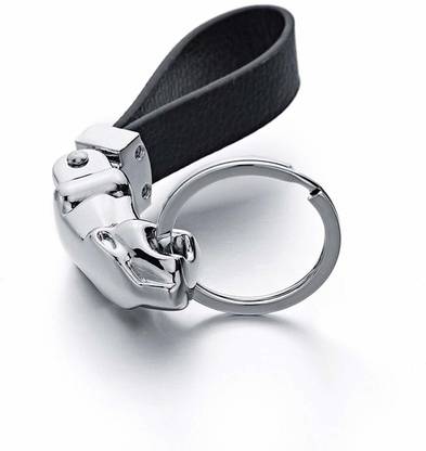 Multiland Sales ™ Leaper Jaguar Head Keychain Car Holder Silver Key Chain