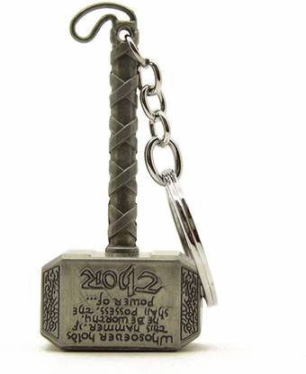 Quinergys ™ Cool Thor Hammer Symbol Key Chain Zinc Alloy Key Chain