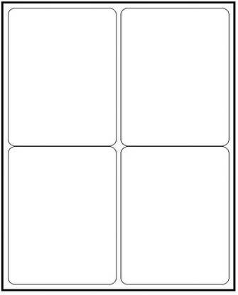 King Joker 100 Sheets of A4 Size 4-UP White Sticker Paper Self-Adhesive Paper Label
