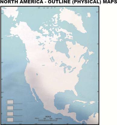 NORTH AMERICA OUTLINE (PHYSICAL) Practice Maps Paper Print