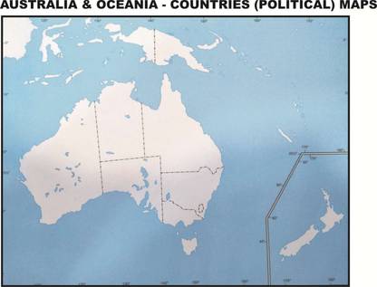 AUSTRALIA AND OCEANIA COUNTRIES (POLITICAL) Practice Maps Paper Print