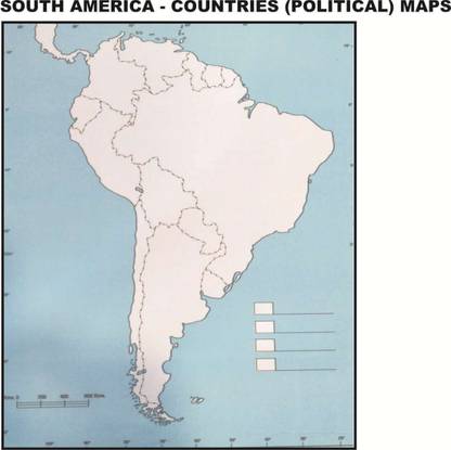 SOUTH AMERICA COUNTRIES (POLITICAL) Practice Maps Paper Print