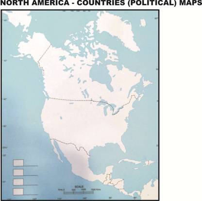 NORTH AMERICA COUNTRIES (POLITICAL) Practice Maps Paper Print