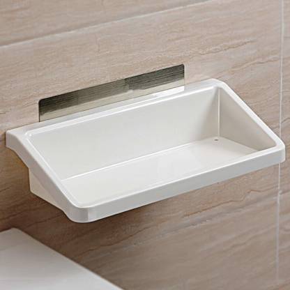 Homevilla Magic Sticker Series Self Adhesive Multi Function Wall Mounted Storage Rack Plastic Wall Shelf
