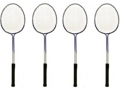 Monika Sports Double Shaft ( Pack of 4 ) Strung Multicolor Strung Badminton Racquet