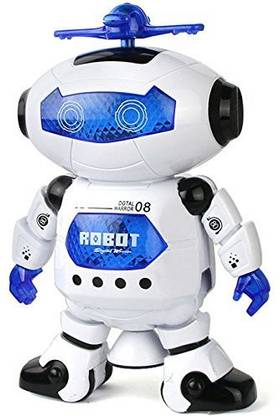 RCND Music Robot Toy with Naughty Dancing LED Light (White)