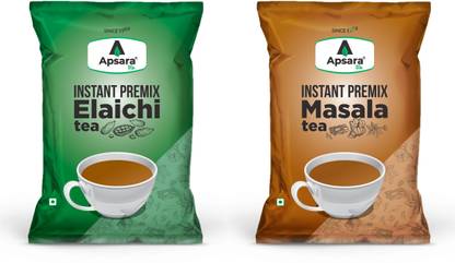Apsara tea Premix Cardamom Tea, 1kg and Apsara Premix Masala Tea, 1kg Cardamom, Spices Instant Tea Pouch