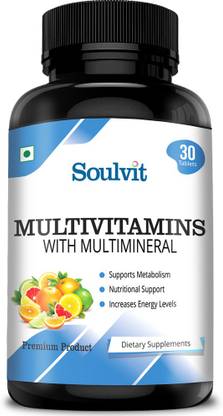 Soulvit Multivitamin -With 39 Natural Vitamins, Minerals, Raw Extracts