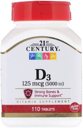 21st Century Vitamin D3, 125 mcg (5000 IU), 110 Tablets