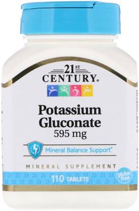 21st Century Potassium Gluconate, 595 mg, 110 Tablets