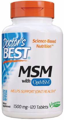 Doctor's Best MSM with OptiMSM, 1,500 mg, 120 Tablets