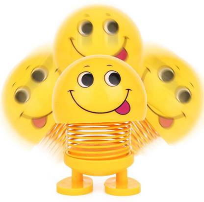 Bhani 4 PCs Smiling Face Spring Doll Car Dashboard Spring Doll..