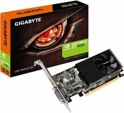 GIGABYTE GeForce GT 1030 Low Profile 2GB DDR5 Graphics Card DDR5 2 GB NVIDIA Chipset 64 bit 1506 MHz Graphics Card
