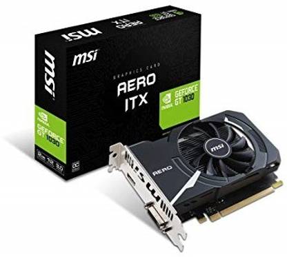 MSI GEFORCE GT 1030 AERO ITX 2GD4 OC GDDR4 2 GB NVIDIA Chipset 64 bit 1430 MHz Graphics Card
