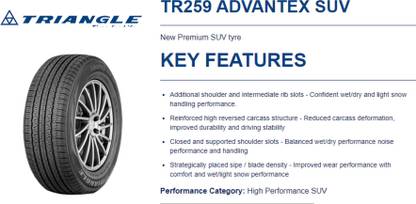 triangle TR259 PREMIUM SUV 4 Wheeler Tyre Price in India - Buy triangle ...