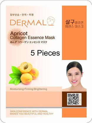 Dermal Apricot Collagen Essence Face Mask (Pack of 5)