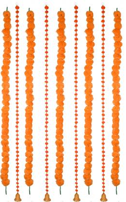 TIED RIBBONS Fluffy Artificial Flowers String Toran Diwali Decoration Item for Home Hanging Plastic Garland