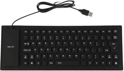 TECHGEAR Foldable Portable Flexible Soft Silicone Keyboard for PC Laptop Desktop Wired USB Multi-device Keyboard