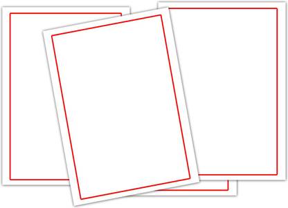 WAYTOBUY A4 60 Papers for Assignment, Project and Drawing, Red Border, Unruled Paper for Students Unruled 210 x 297 mm 70 gsm A4 paper