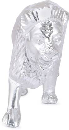 GW Creations Handicraft Aluminium Lion Decorative Showpiece Animal Figurines Decorative Showpiece  -  15 cm