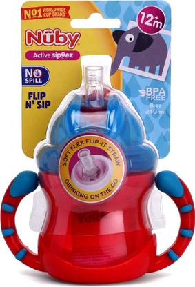 NUBY Flip N Sip Cup with Straw for your Child (Red)