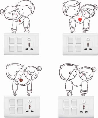 Decoration Stickers 23 cm Cute Couple Love Self Adhesive Sticker