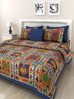 shree sd creation 170 TC Cotton Double Animal Flat Bedsheet