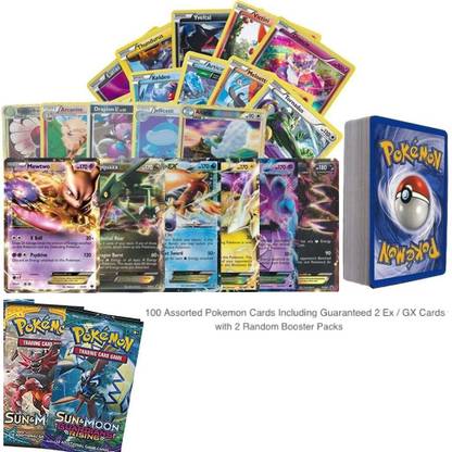 POKEMON 100 Cards Including Guaranteed 2 Ex / Gx Cards With 2 Random