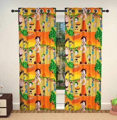 Blue Diamond 84 cm (3 ft) Window Cotton Curtain (Pack Of 2)